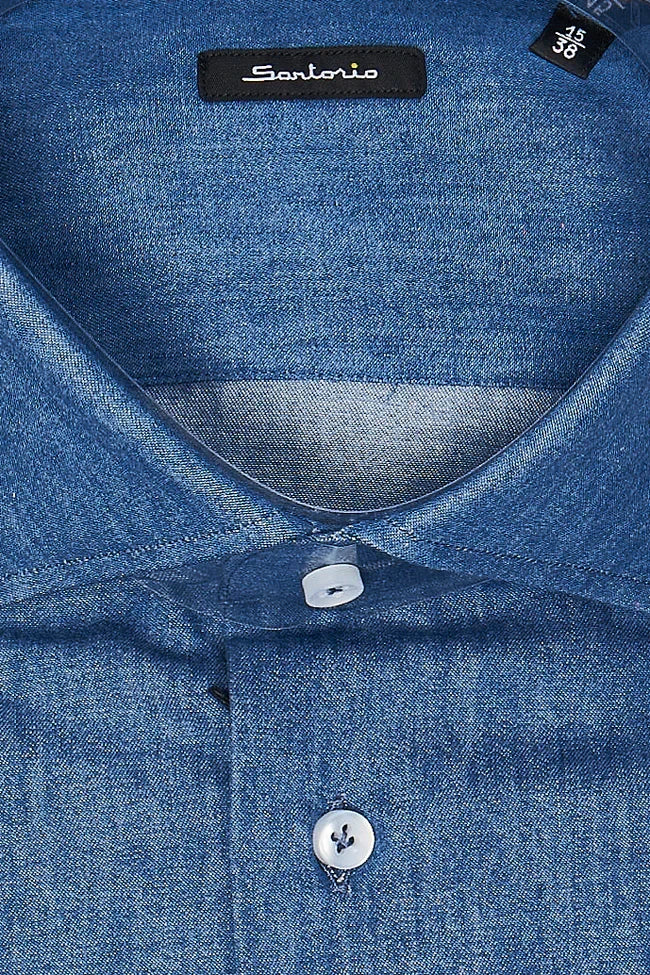 Sartorio Denim Snap Button Cotton Shirt