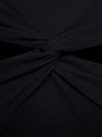 Coperni Women Mini Black Dress With Mock Neck And Twisted Cut-Out In Wool Woman