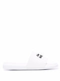 Alexander Mcqueen Men White Logo Pool Slides In Rubber
