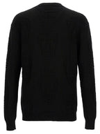 Alexander Mcqueen Men Black Sweater With Tonal Skull Embellishment In Cotton Man