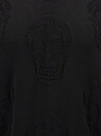 Alexander Mcqueen Men Black Sweater With Tonal Skull Embellishment In Cotton Man