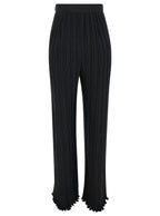Lanvin Women Black Pleated Pants With Invisible Zip In Crêpe De Chine Woman