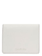Acne Studios Men White Card-Holder With Embossed Logo In Hammered Leather Man