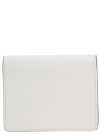 Acne Studios Men White Card-Holder With Embossed Logo In Hammered Leather Man