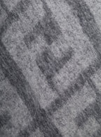 Fendi Men Grey Sweater With Jacquard Ff Motif In Wool Man