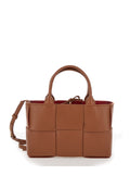 Bottega Veneta Women 'Arco Tote Mini' Brown Handbag With Intreccio Motif In Leather Woman