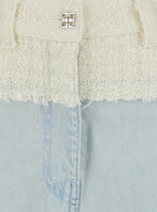 Givenchy Women Blue Jeans With Tweed Waist In Denim Woman