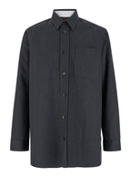 Gucci Men Grey Shirt With Pointed Collar In Wool Man