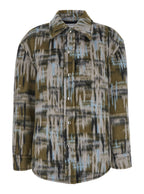 Bottega Veneta Women Multicolor Overshirt With Pointed Collar In Brushed Wool Woman