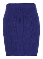 Balmain Women Blue Mini Skirt With Jewel Buttons In Viscose Blend Woman
