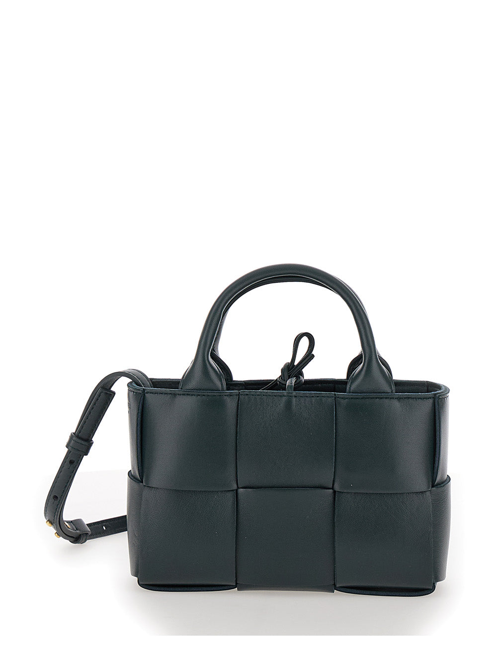 Bottega Veneta Women 'Candy Arco' Dark Green Handbag With Intreccio Motif In Leather Woman