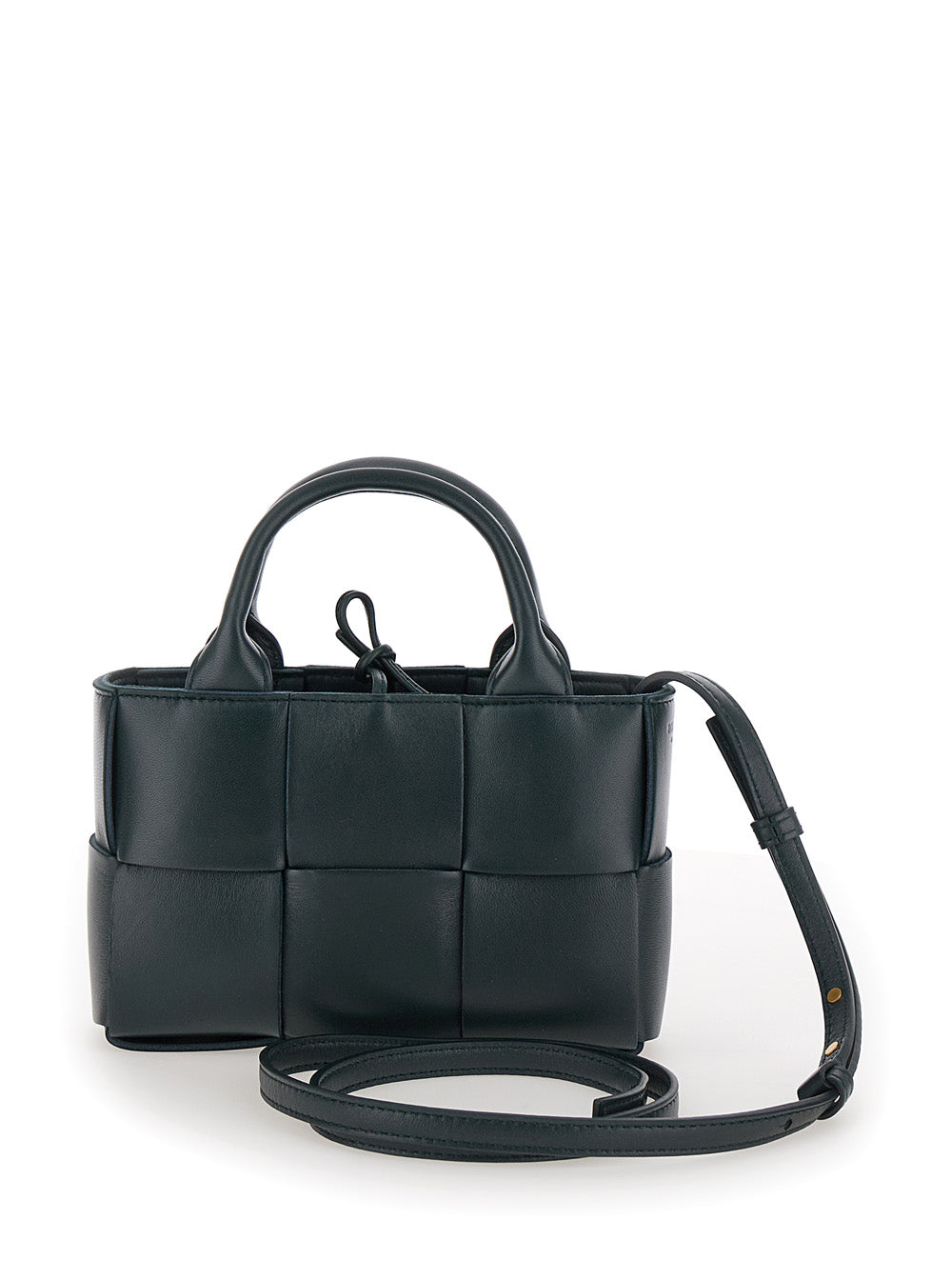 Bottega Veneta Women 'Candy Arco' Dark Green Handbag With Intreccio Motif In Leather Woman