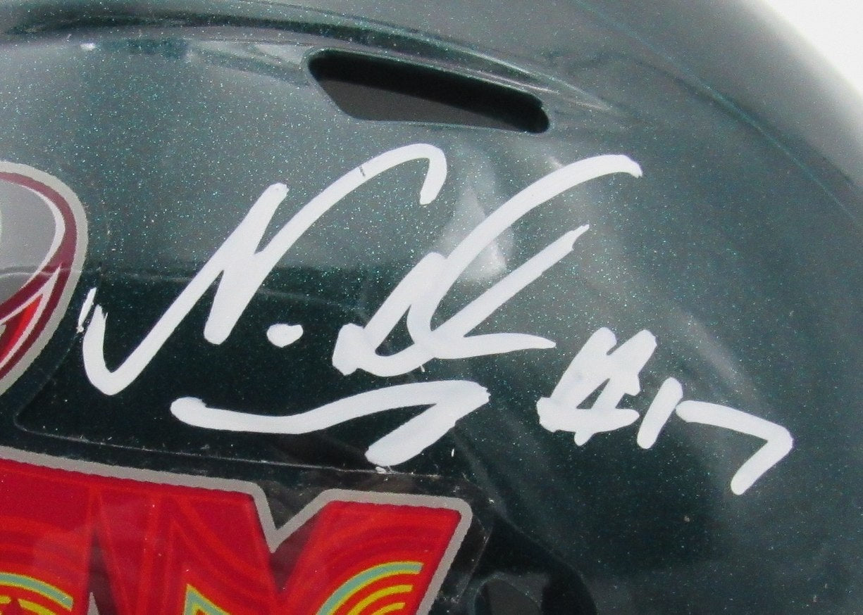 Nakobe Dean Signed/Auto Super Bowl LIX Champions Mini Helmet Eagles PSA 192744