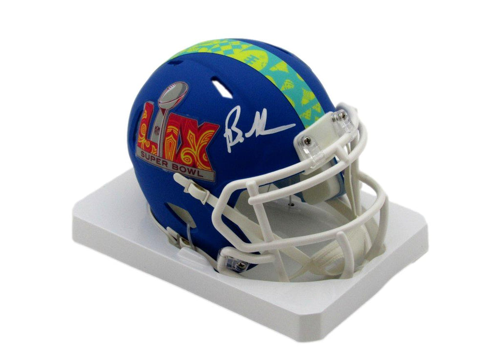Brandon Graham Signed/Auto Blue Super Bowl LIX Mini Helmet Eagles BAS 192751