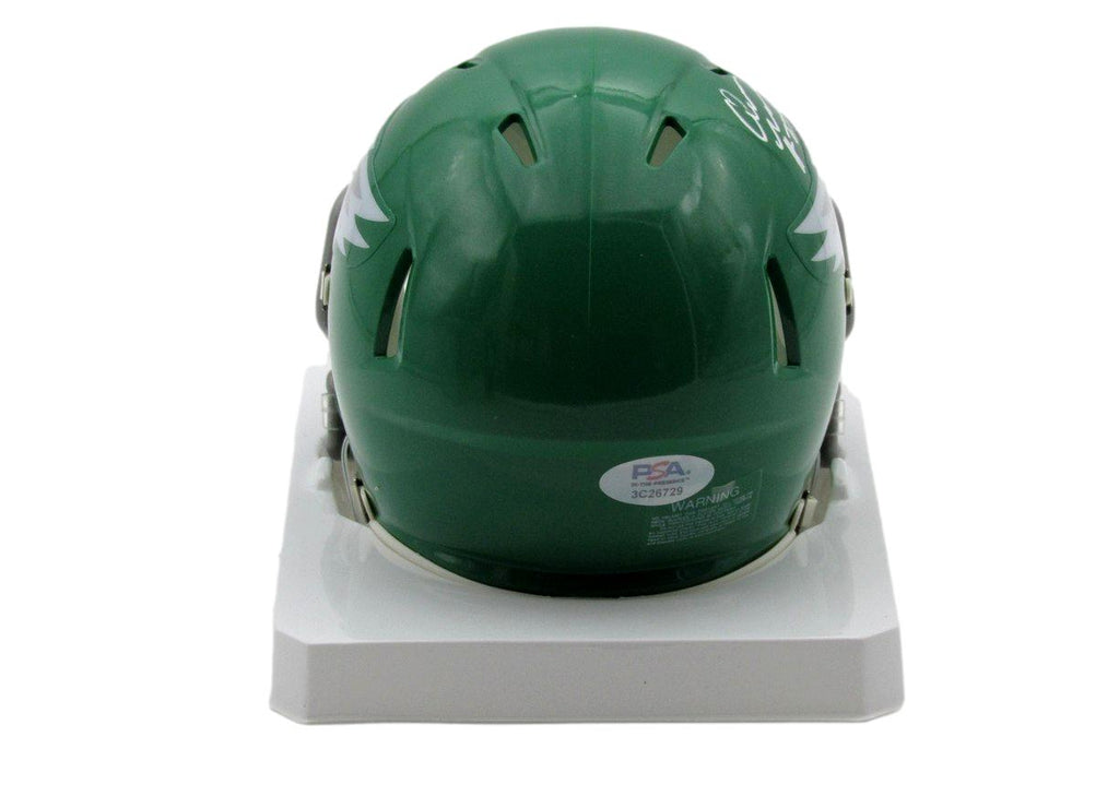 Quinyon Mitchell Signed/Autographed Kelly-Green Mini Helmet Eagles PSA 192756