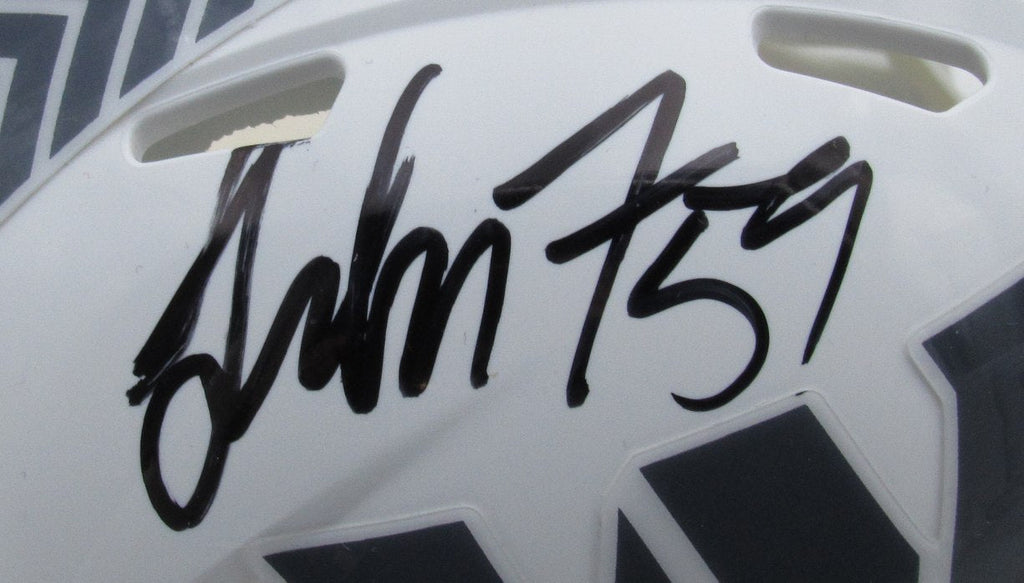 London Fletcher Signed Salute to Service Mini Helmet Commanders JSA 194007