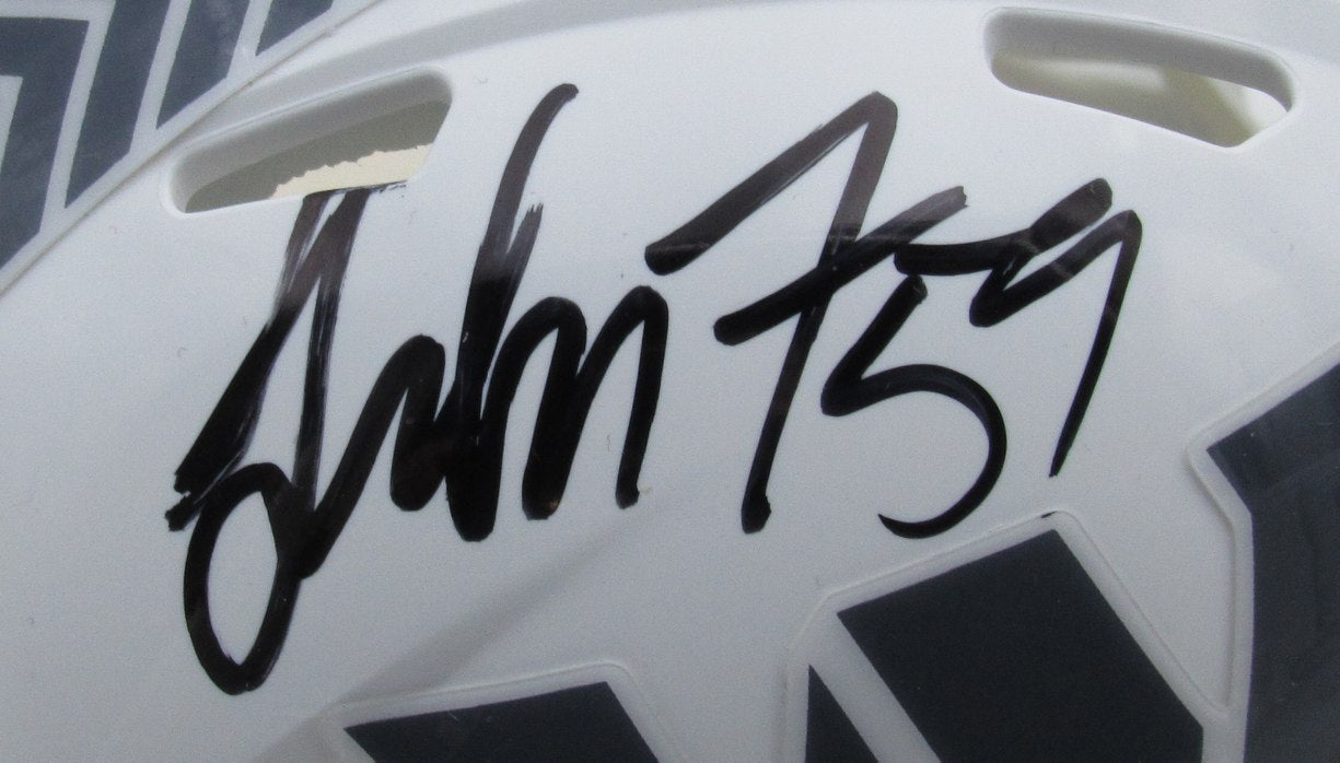 London Fletcher Signed Salute to Service Mini Helmet Commanders JSA 194007