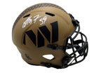London Fletcher Signed Salute to Service Full Size Replica Helmet Commanders JSA