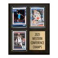 2025 Oklahoma City Thunder OKC Conference Champions 3 Card Plaque Donruss Hoops Panini