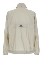 Moncler Grenoble Men 'Negara' Beige Jacket With Logo Print On The Front And Removable Hood In Tech Fabric Man