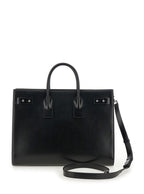 Saint Laurent Men Black Handbag With Adjustable And Removable Shoulder Strap In Leather Man