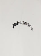 Palm Angels Men White Polo Shirt With Logo Lettering On Front And Rear In Cotton Piquet Man
