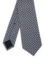 Gucci Men Grey Tie With All-Over Horsebit Print In Silk Man