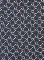 Gucci Men Grey Tie With All-Over Horsebit Print In Silk Man