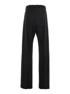 Rick Owens Men 'Geth' Black Tailored Trousers With Belt Loops In Wool Man