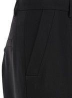Rick Owens Men 'Geth' Black Tailored Trousers With Belt Loops In Wool Man
