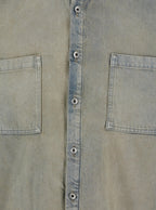 Drkshdw Men Light Blue Jacket With Classic Collar And Drawstring Detail On The Waist In Denim Man