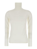 Max Mara Women White High Neck Sweater In Wool Woman