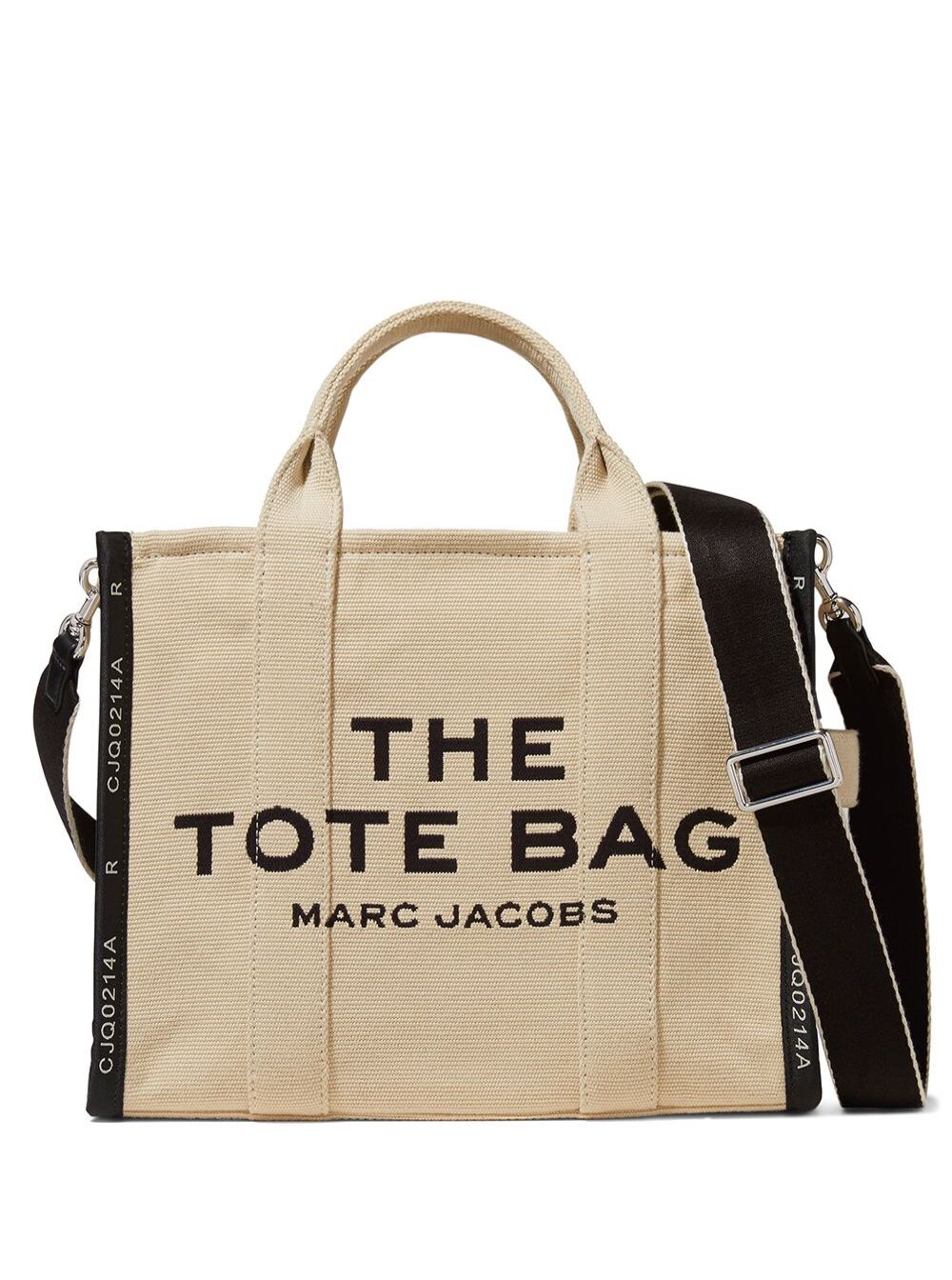 Marc Jacobs Women Handbag 'Medium Tote' With Contrasting Embroidered Logo In Ecoleather And Polyester Beige Women