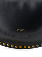 Isabel Marant Women Shoulder Bag 'Naoko' With Removable Strap And Logo Lettering Embossed On The Front In Black Leather For Women