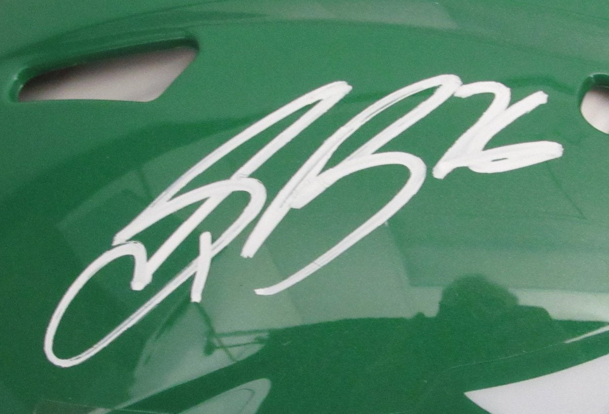 Saquon Barkley Signed Kelly-green Full Size Authentic Helmet Eagles PSA 195216