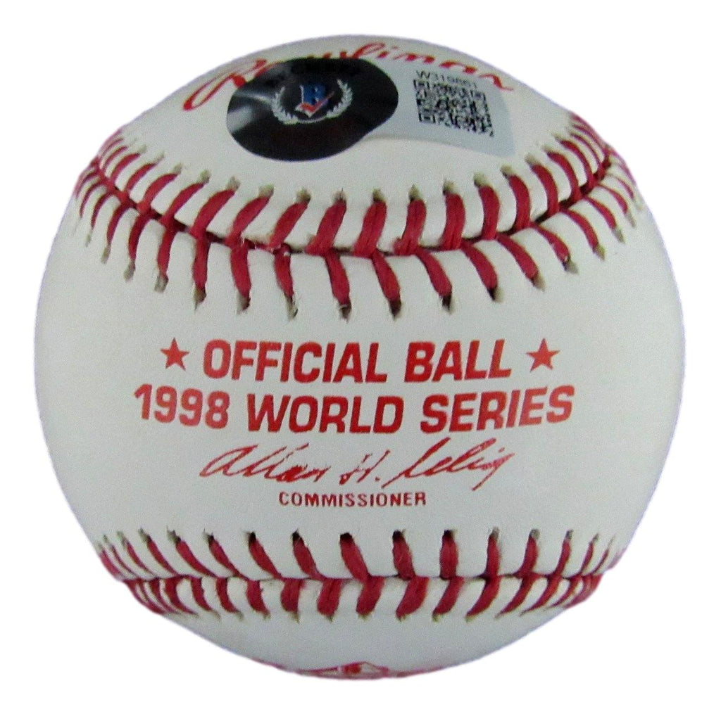 Jorge Posada Autographed 1998 World Series Baseball NY Yankees Beckett 194027