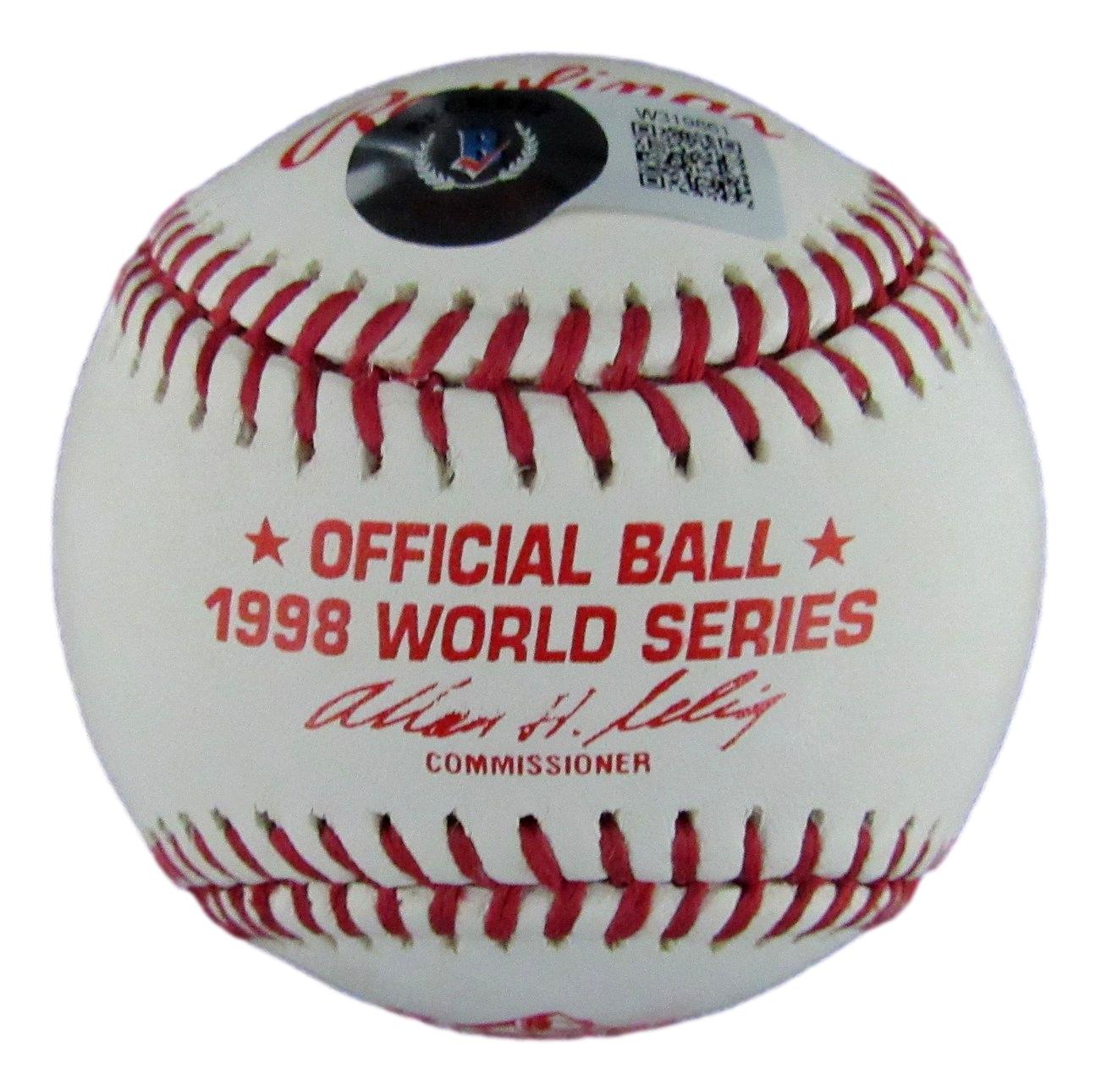 Jorge Posada Autographed 1998 World Series Baseball NY Yankees Beckett 194027
