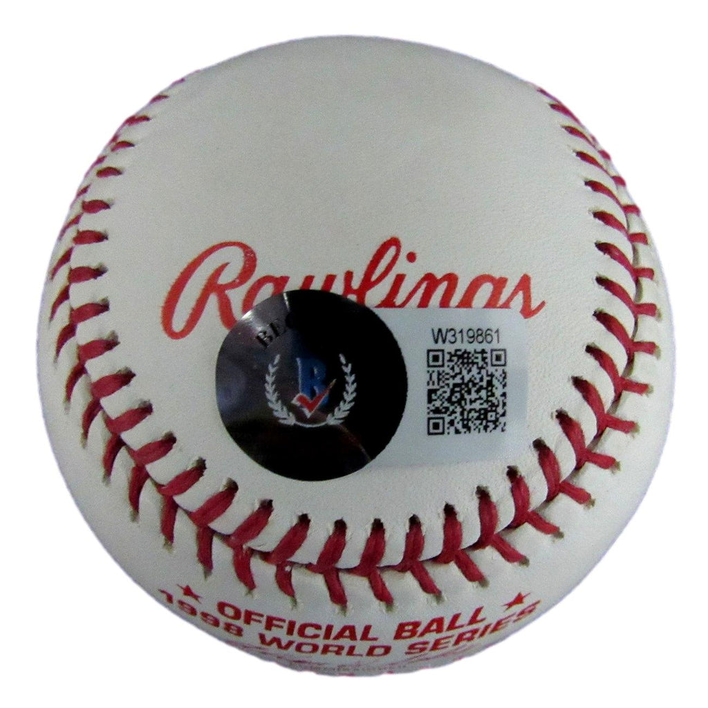 Jorge Posada Autographed 1998 World Series Baseball NY Yankees Beckett 194027