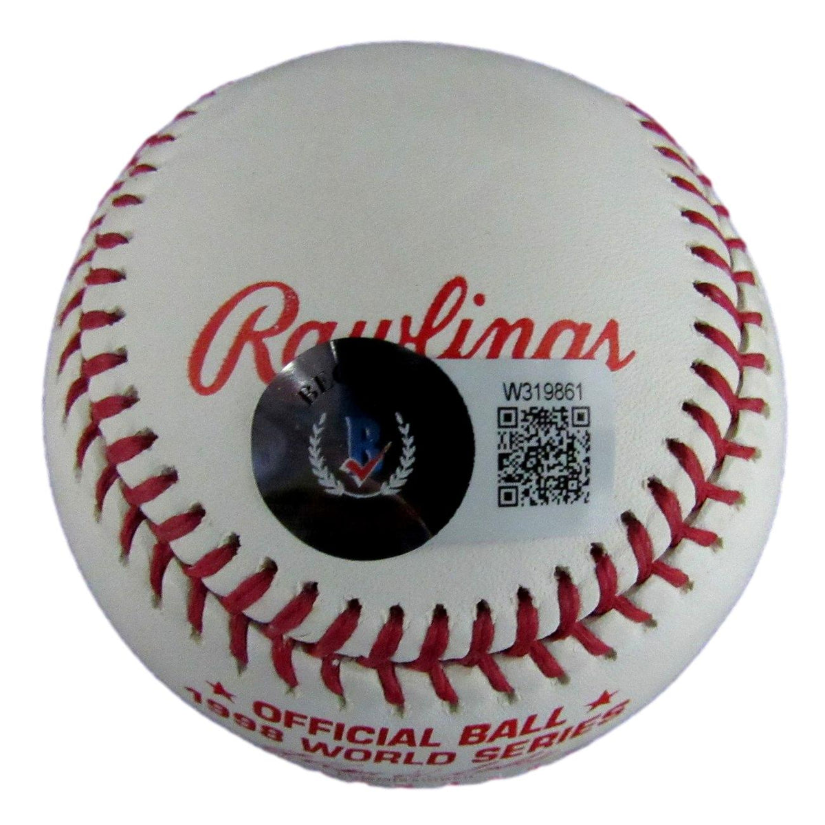 Jorge Posada Autographed 1998 World Series Baseball NY Yankees Beckett 194027