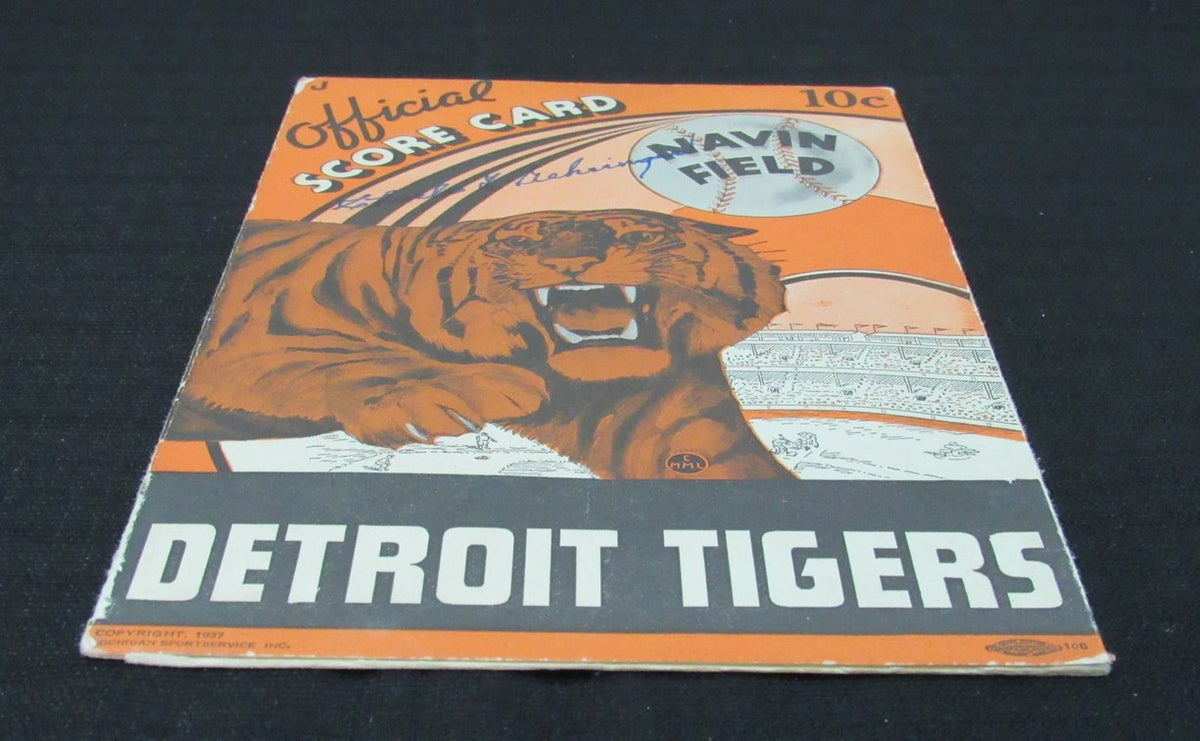 1937 Yankees vs Tigers Signed/Auto (9) Program Scorecard DiMaggio JSA 194940