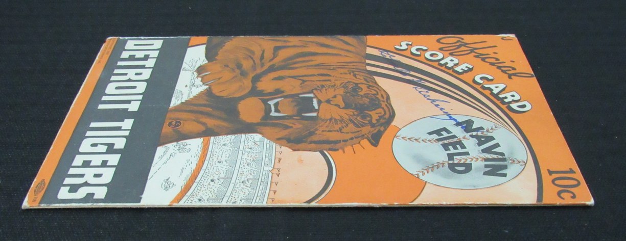 1937 Yankees vs Tigers Signed/Auto (9) Program Scorecard DiMaggio JSA 194940