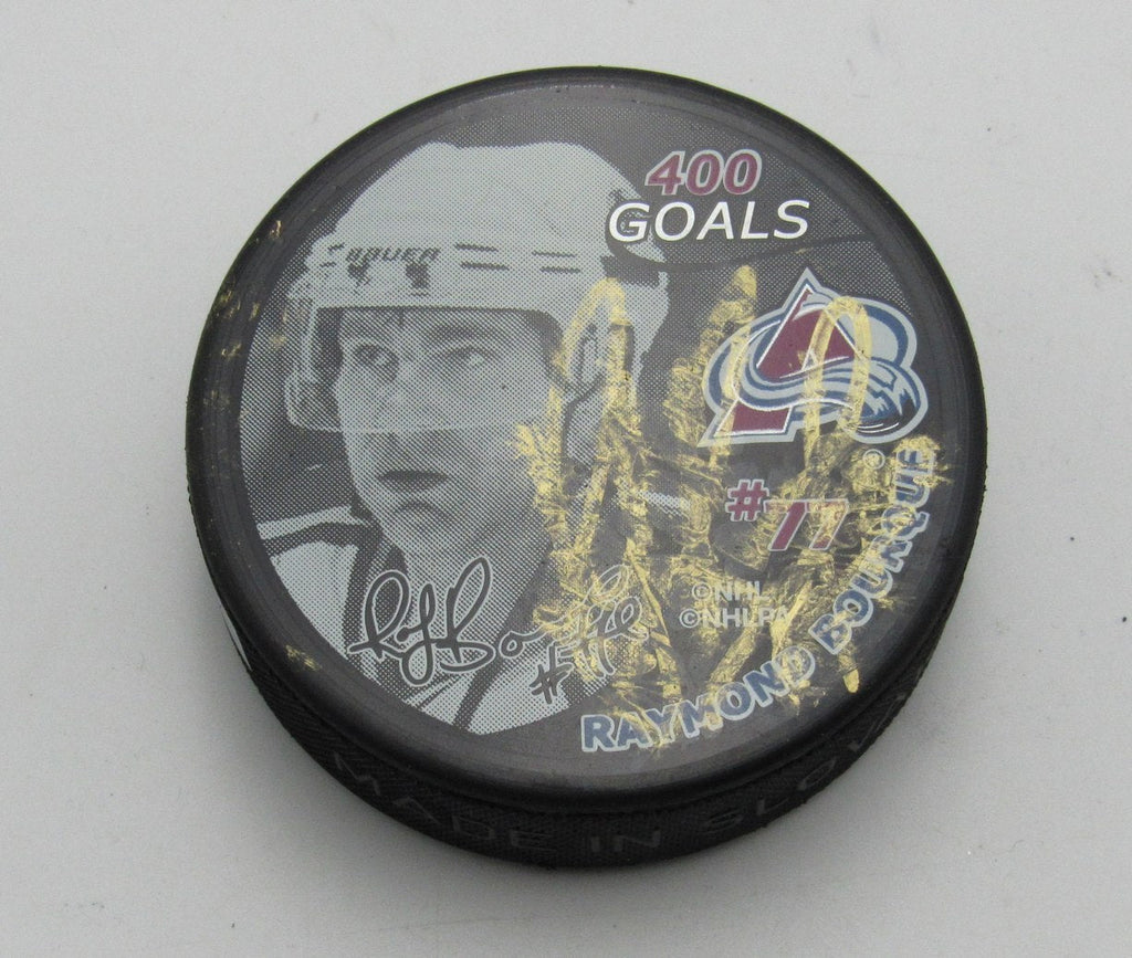 Ray Bourque HOF Signed 400 Goals Hockey Puck Colorado Avalanche PSA 194242
