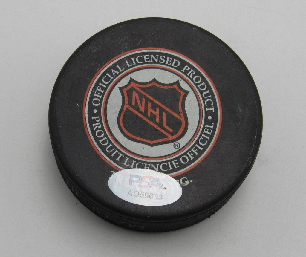Brian Leetch HOF Signed/Auto 1994 All Star Game Hockey Puck Rangers PSA 194278