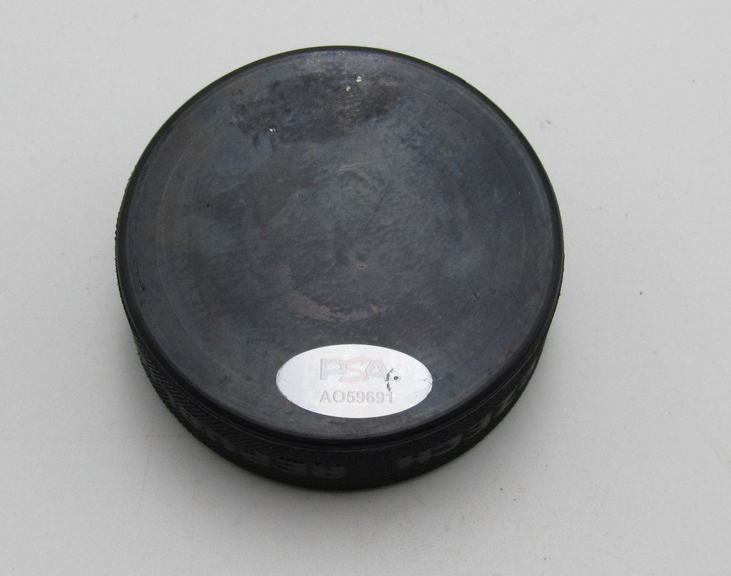 Ray Bourque HOF Signed Boston Gardens Hockey Puck Boston Bruins PSA 194296