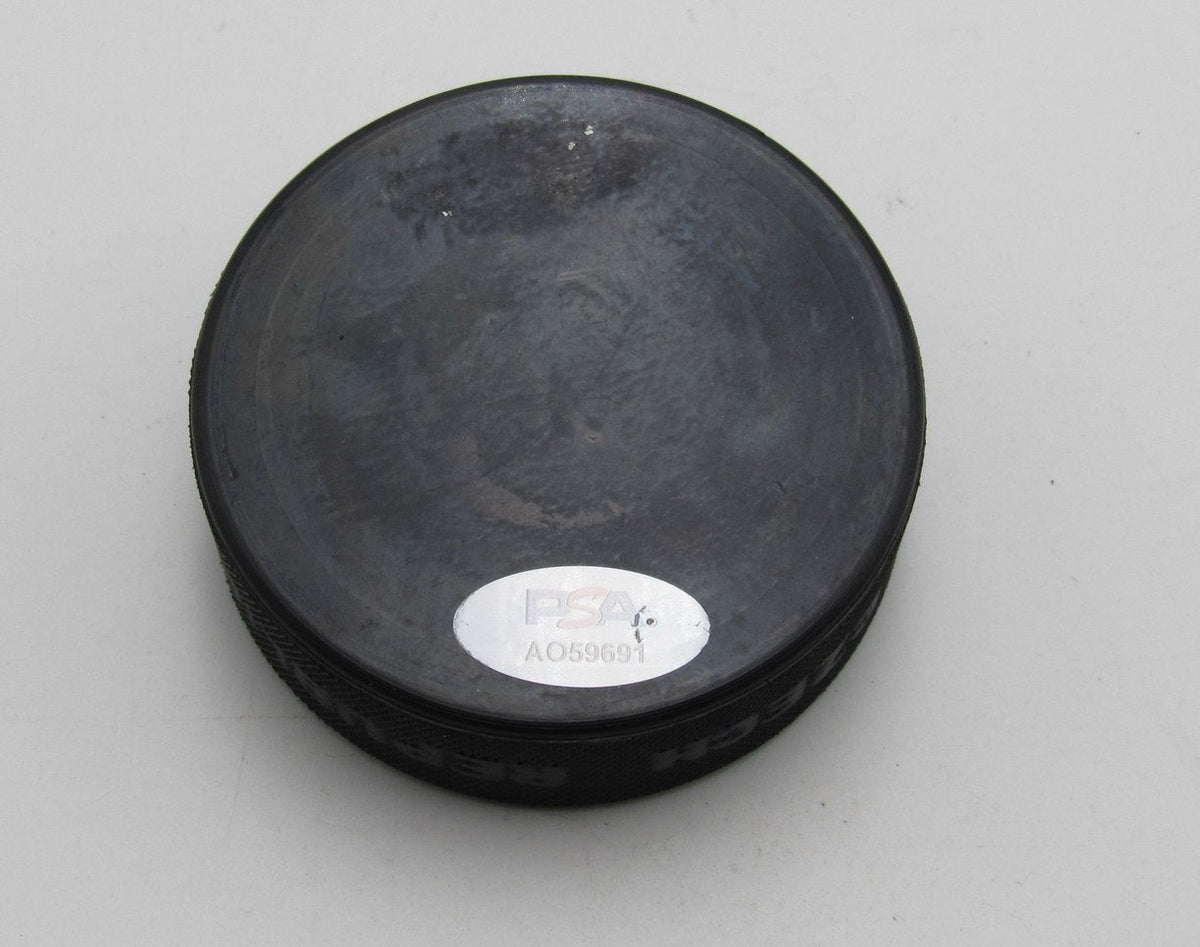 Ray Bourque HOF Signed Boston Gardens Hockey Puck Boston Bruins PSA 194296