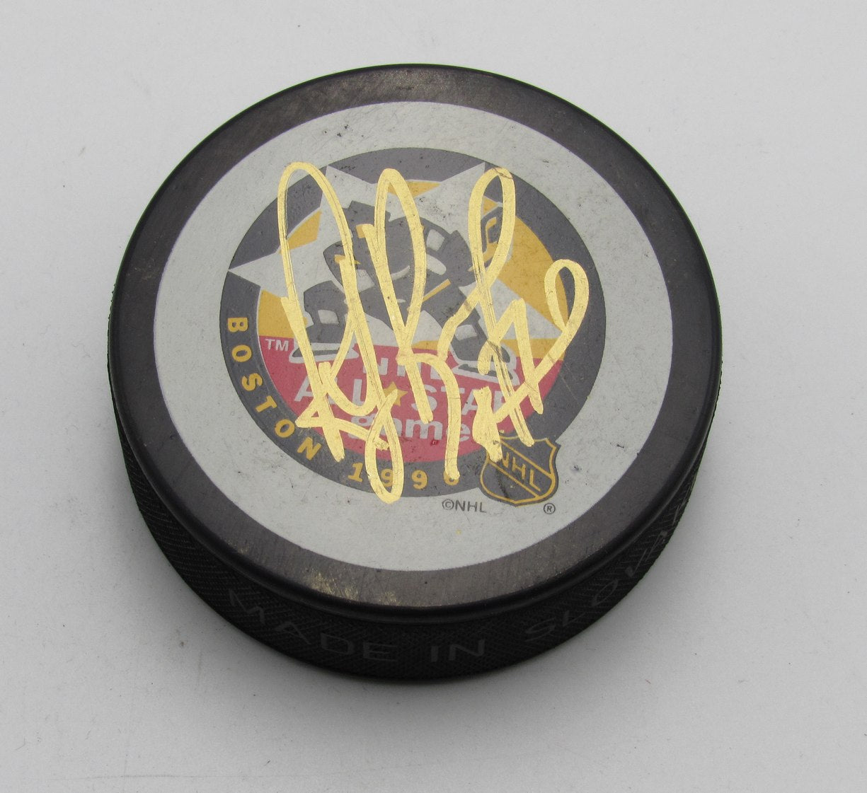 Ray Bourque HOF Signed/Auto 1996 All Star Hockey Puck Boston Bruins PSA 194315