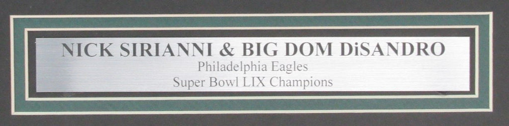 Nick Sirianni/Dom DiSandro Dual-Signed 16x20 Photo Eagles Framed Beckett 195287