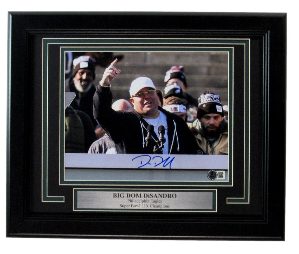 Big Dom DiSandro Signed/Autographed 8x10 Photo Eagles Framed Beckett 195291