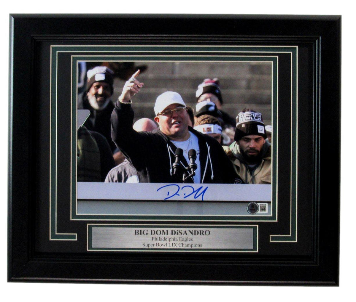 Big Dom DiSandro Signed/Autographed 8x10 Photo Eagles Framed Beckett 195291