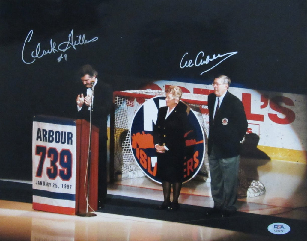 Clark Gillies/Al Arbour HOF Dual-Signed/Auto 11x14 Photo Islanders PSA 195268